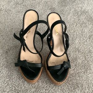 Prada summer heel with black leather bows
